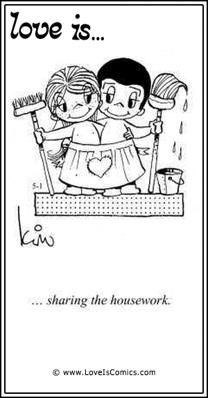 Love Is... sharing the housework.