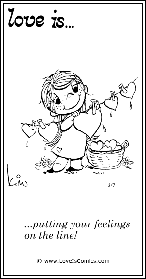 Love Is... putting your feelings on the line!