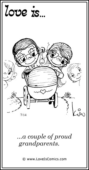 Love Is... a couple of proud grandparents.