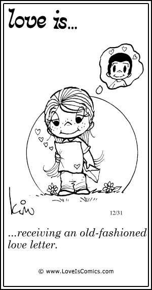 Love Is... receiving an old-fashioned love letter.
